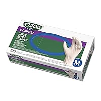 CUARD Disposable Medical Latex Gloves, Powder Free Latex Gloves are Textured, Medium, 100 Count