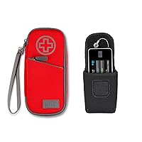 USA GEAR Diabetic Bag and Insulin Pump Case Bundle - Insulated Insulin Cooler Travel Case to Carry Insulin Pen Needles, Insulin Belt Case Compatible with Tandem t:Slim X2, Medtronic Minimed, and More