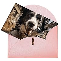 Greeting Cards with Envelopes Blank Greeting Card Pastor Border Collie Thank You Card Note Cards for Party Folding Blank Card for Birthday Blank Greeting Note Cards Invitations Card 8