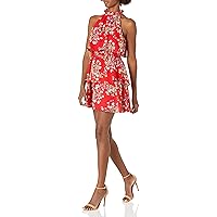 Mud Pie Women's Acey Flounce Dress, Red (Small)