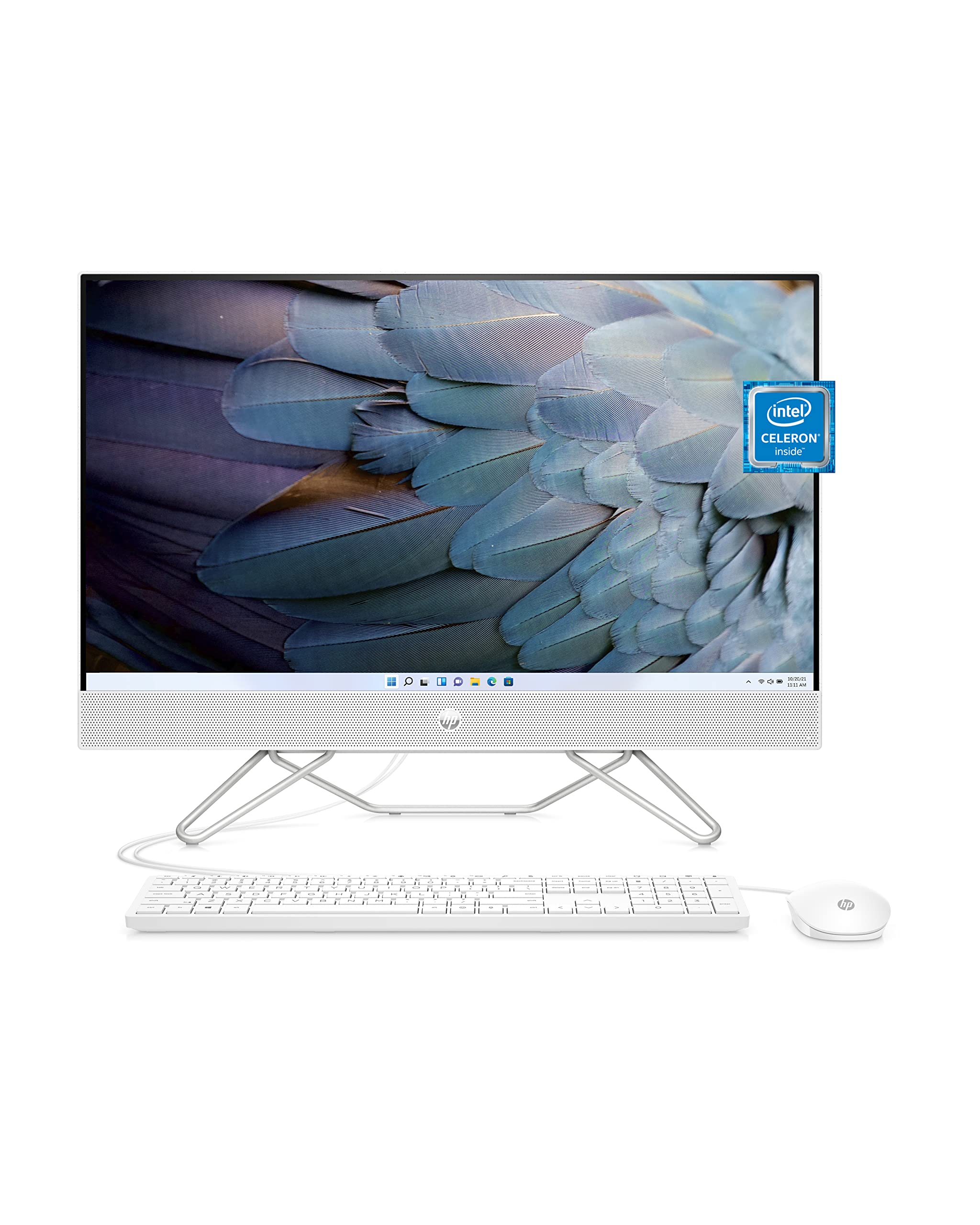 HP 23.8” All-in-One Desktop PC, Intel Celeron Processor J4025, 4 GB RAM, 256 GB SSD, Full HD Micro-Edge Touchscreen, Windows 11 Home, 720p Privacy Webcam, Wi-Fi and Bluetooth Combo (24-cb0110, 2022)