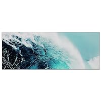 Blue Wave 1 Frameless Free Floating Tempered Glass Panel Graphic Wall Art, 24