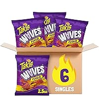 Fuego Waves 6 pc / 2.5 oz Snack Size Multipack, Hot Chili Pepper & Lime Flavored Extreme Spicy Wavy Potato Chips