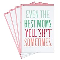 Hallmark Shoebox Pack of 4 Funny Mothers Day Cards (The Best Moms Yell Sh*t Sometimes)