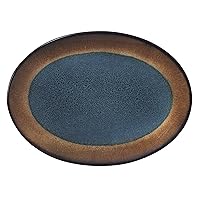 Monroe Blue Oval Serving Small Platter, 12.75-Inch