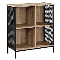 OSP Home Furnishings Ace Contemporary Modern Storage Cube Bookcase, 4 Cubes, River Oak Finish
