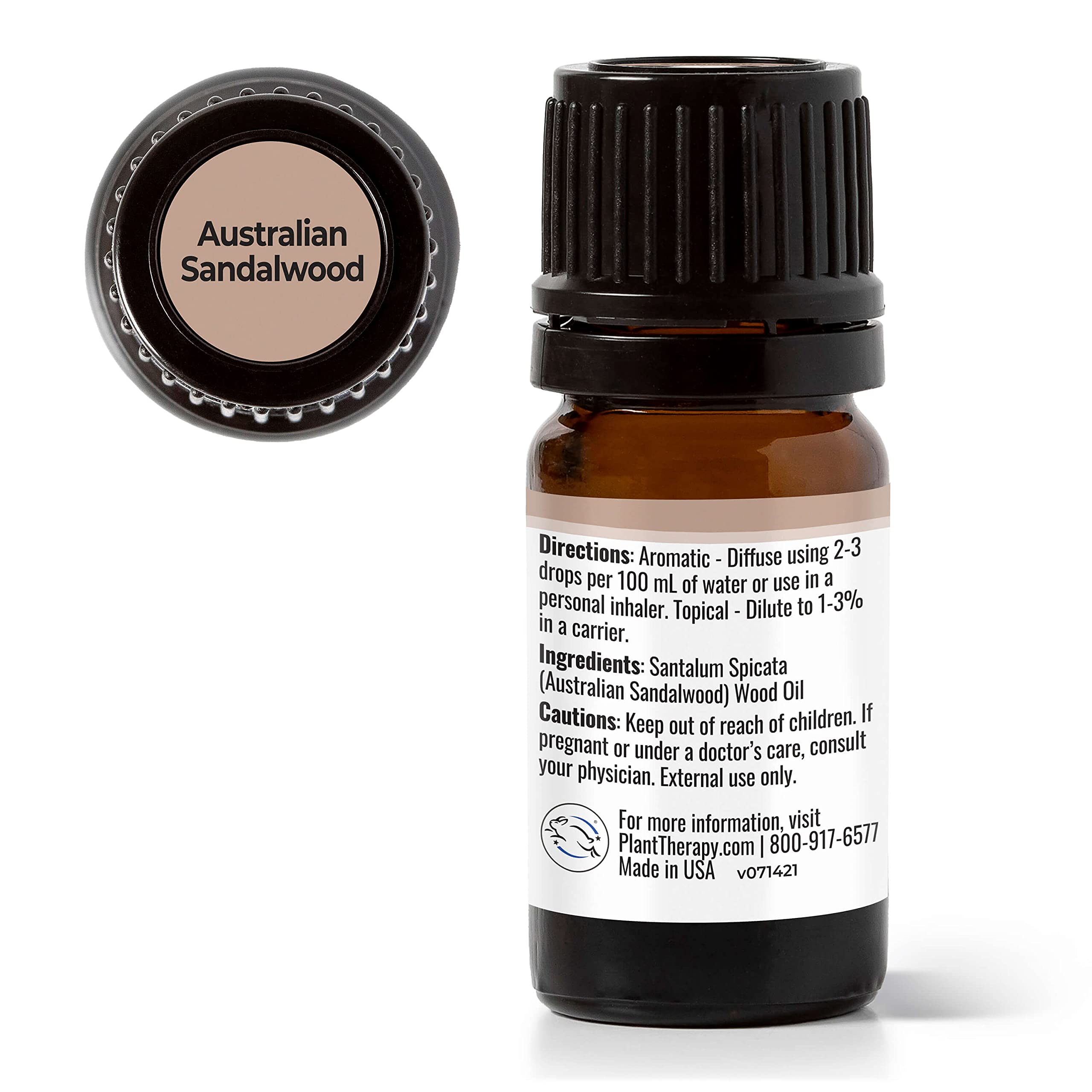 Plant Therapy Australian Sandalwood Essential Oil 100% Pure, Undiluted, Natural Aromatherapy, Therapeutic Grade 5 mL (1/6 oz)