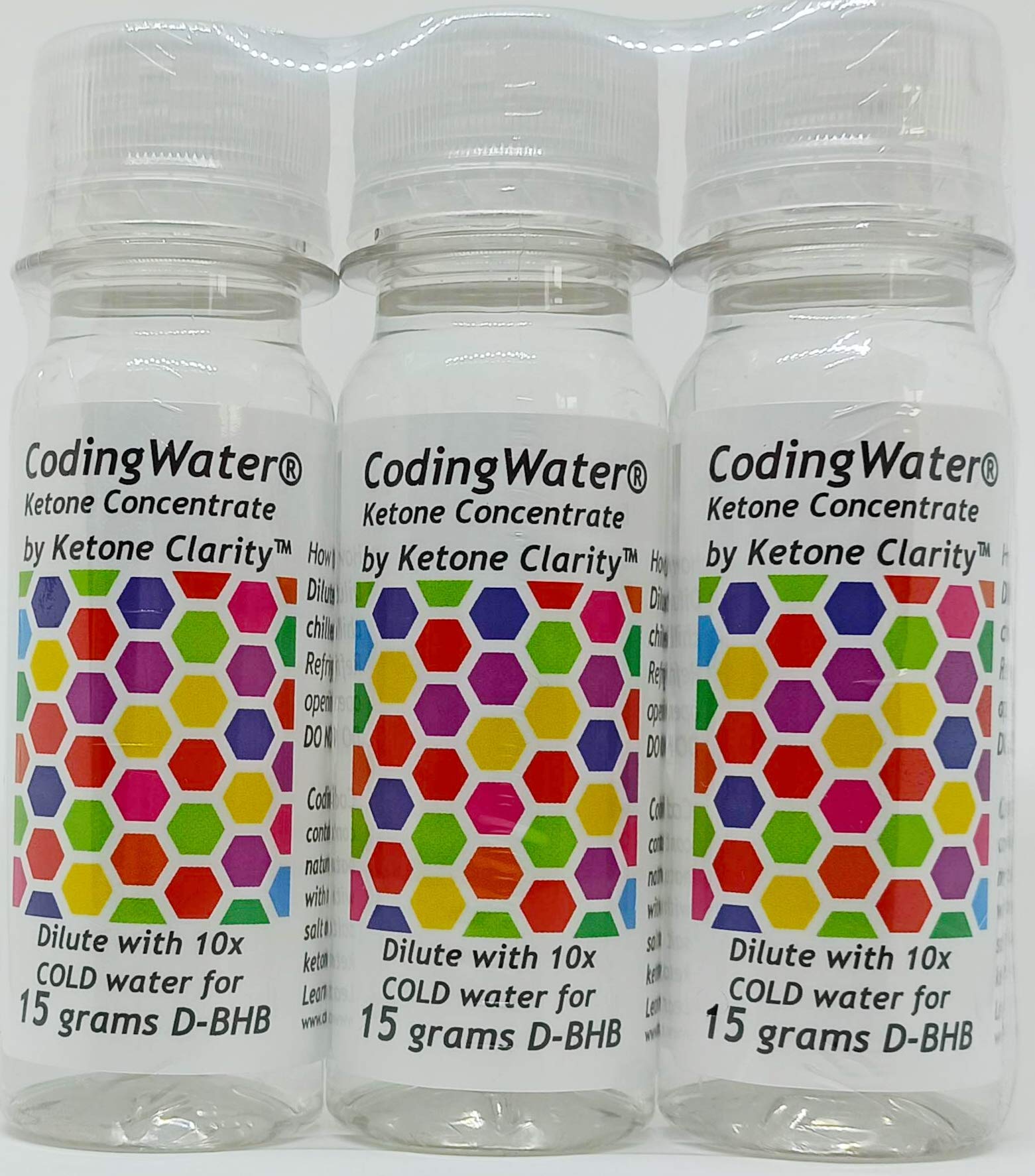 CodingWater® 15g D-BHB Ketone Supplement 3 Pack. World’s First 15g Natural D-BHB Ketone Concentrate with Great Taste, NOT a Ketone Salt & NOT a Syn...