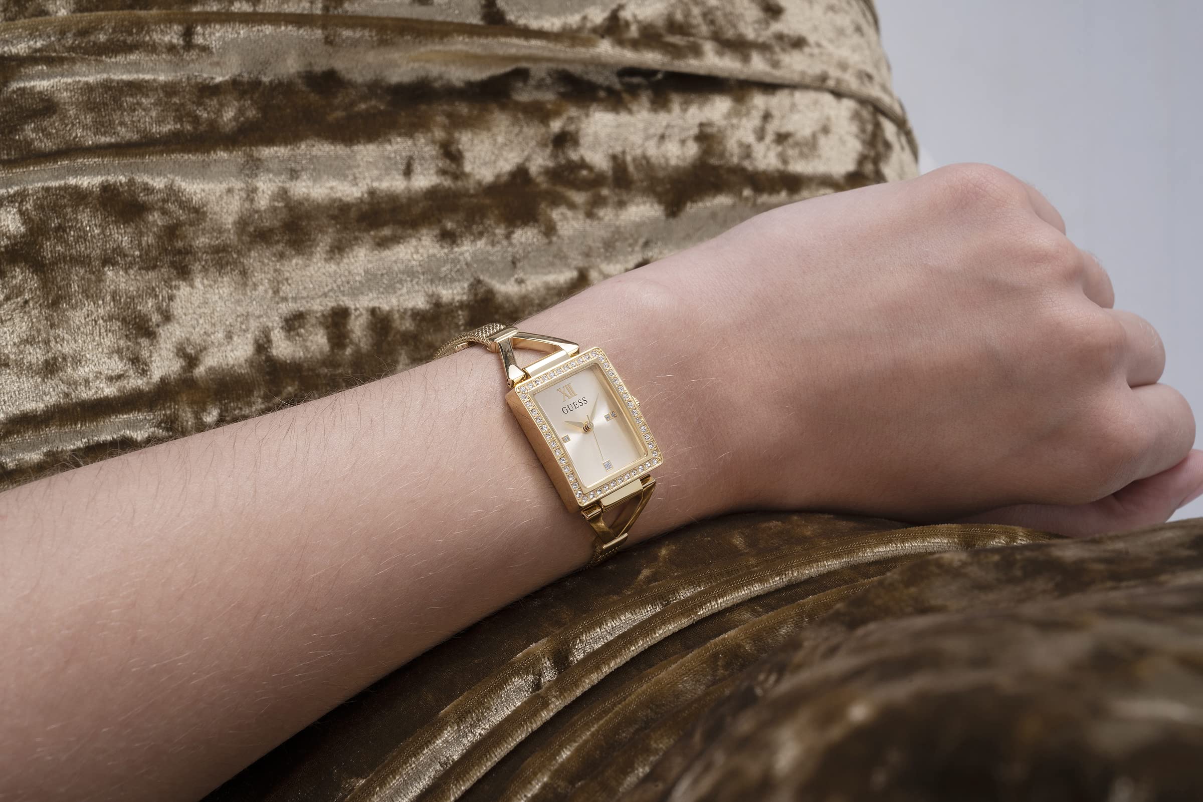 GUESS Women's Jewelry Square Glitz 22mm Ladies Japanese Quartz Watch