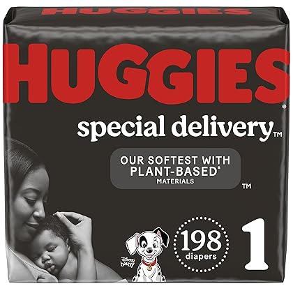 Huggies Special Delivery Hypoallergenic Baby Diapers Size 1 (up to 14 lbs), 198 Ct, Fragrance Free, Safe for Sensitive Skin