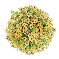 4pcs Artificial Flowers for Outdoors Plants Fake Plants Uv Resistant Faux Plastic Daffodils Flower Greenery Boxwood for Spring Planters Outdoor Front Porch Garden Porch Patio Decoration (Yellow)