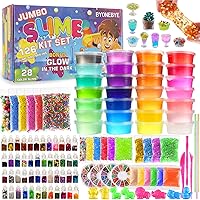  Kicko Slime Making Set Ultimate DIY - 56 Piece Slime Kit with  Storage Box - Fluffy, Beads, Glitter, Glue, Glow in The Dark, Color Dyes -  for Boys, Girls, Party Favors 