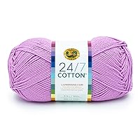 Lion Brand Yarn (1 Skein) 24/7 Cotton® Yarn, Orchid, 558 Foot (Pack of 1)