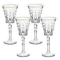 Lorren Home Trends Marilyn Gold Set of 4 Red Wine Goblets