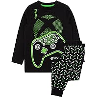 Xbox Pyjamas Boys Kids Black Green Long Sleeve T-Shirt & Legging Gamer Pjs
