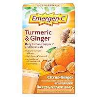 Citrus-Ginger Fizzy Drink Mix, Turmeric and Ginger, Immune Support, Natural Flavors with High Potency Vitamin C, 18 Count