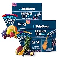DripDrop Hydration - Electrolyte Powder Packets - Piña Colada, Mango, Acai, Passion Fruit, Grape, Fruit Punch, Strawberry Lemonade, Cherry - 64 Count