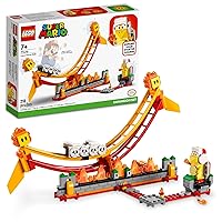LEGO Super Mario Lava Wave Ride Expansion Set 71416, with Fire Bro and 2 Lava Bubbles Figures, Collectible Toy to Combine with a Starter Course Game