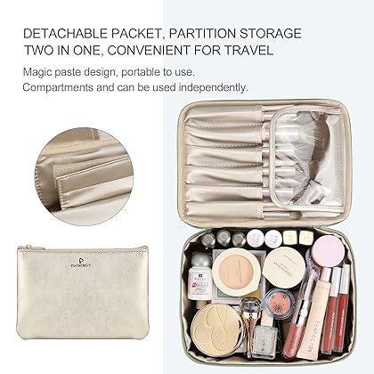 Pocmimut Cosmetic Bag for Women Cosmetic Travel Makeup Bag Large Travel Toiletry Bag for Girls Brush Bags, Reusable(Green)