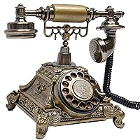 Antique Vintage Phone, Rotary Dial Retro Old Fashioned Landline Telephone for Home Office Cafe Bar Decor,European Style Landline Telephone Decor Collectors Gift (Style 5)
