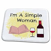 3dRose Image of Quote Im A Simple Woman Image of Wine and... - Bathroom Bath Rug Mats (rug-319353-1)