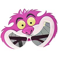 Sun-Staches Alice in Wonderland Official Cheshire Cat Sunglasses, UV400, Costume Accessory Pink Mask, One Size Fits Most