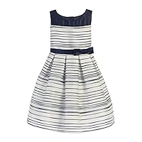 Striped Woven Organza Little Girls' Special Occasion Dress (2-6Y)
