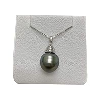 14.1MM Huge Size Tahitian Cultured Pearl Pendant with 18 Inches sterling silver necklace, Pendant Necklace Only for Women, Only 1 pc available