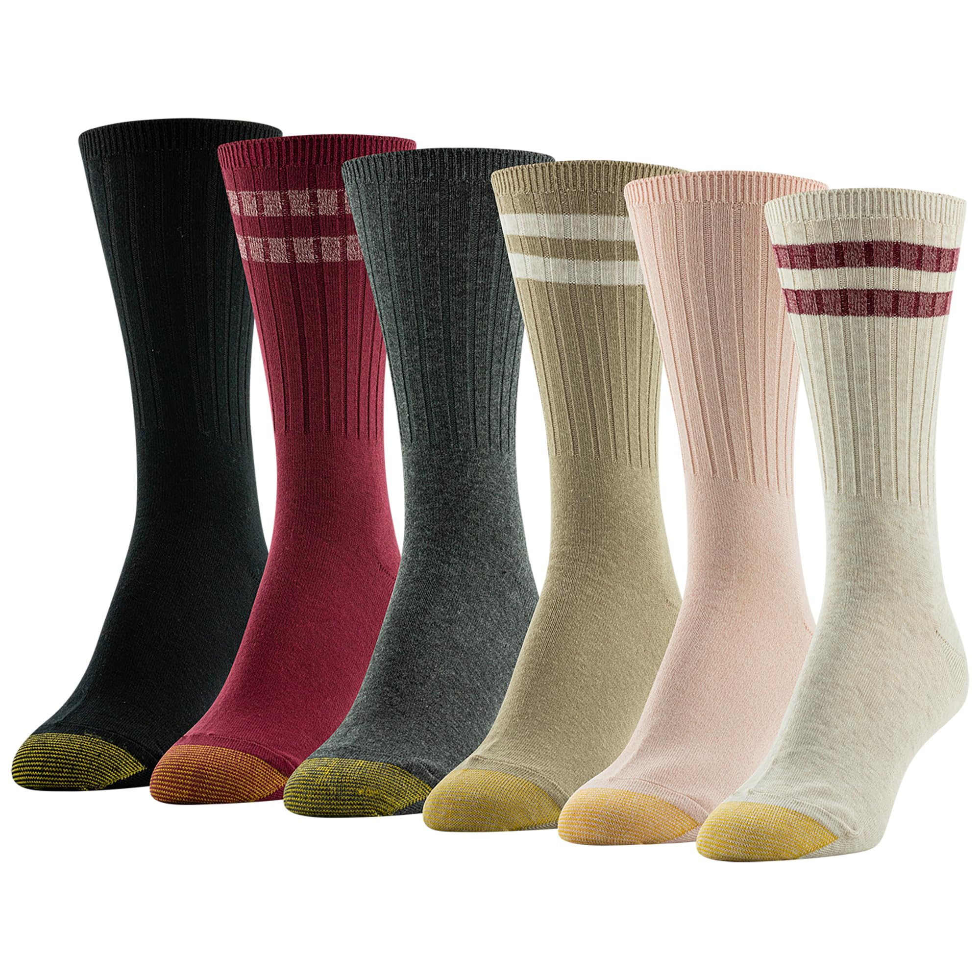 GOLDTOE Women's Casual Texture Crew Socks, Multipairs