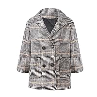 CHICTRY Boys Wool Blend Winter Windproof Overcoat Double Breasted Notched Collar Jacket Coats