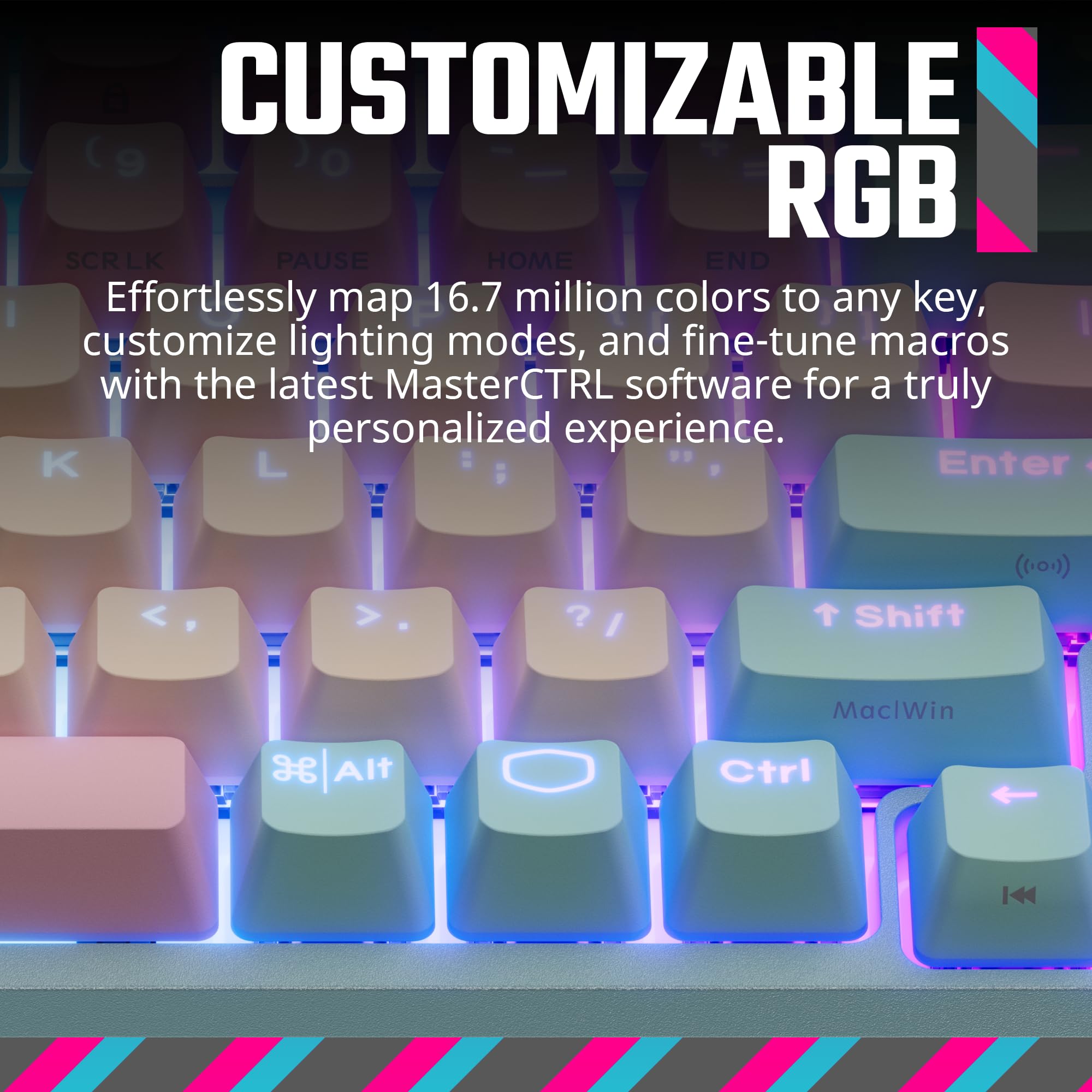 Cooler Master MK770 Macaron Wireless Mechanical RGB Gaming Keyboard, Kailh Box V2 Linear Red Switches, Gasket Structure, Hot-Swappable, Bluetooth|2.4GHz, Tactile 3-Way Dial, QWERTY (MK-770-MCKR1-US)