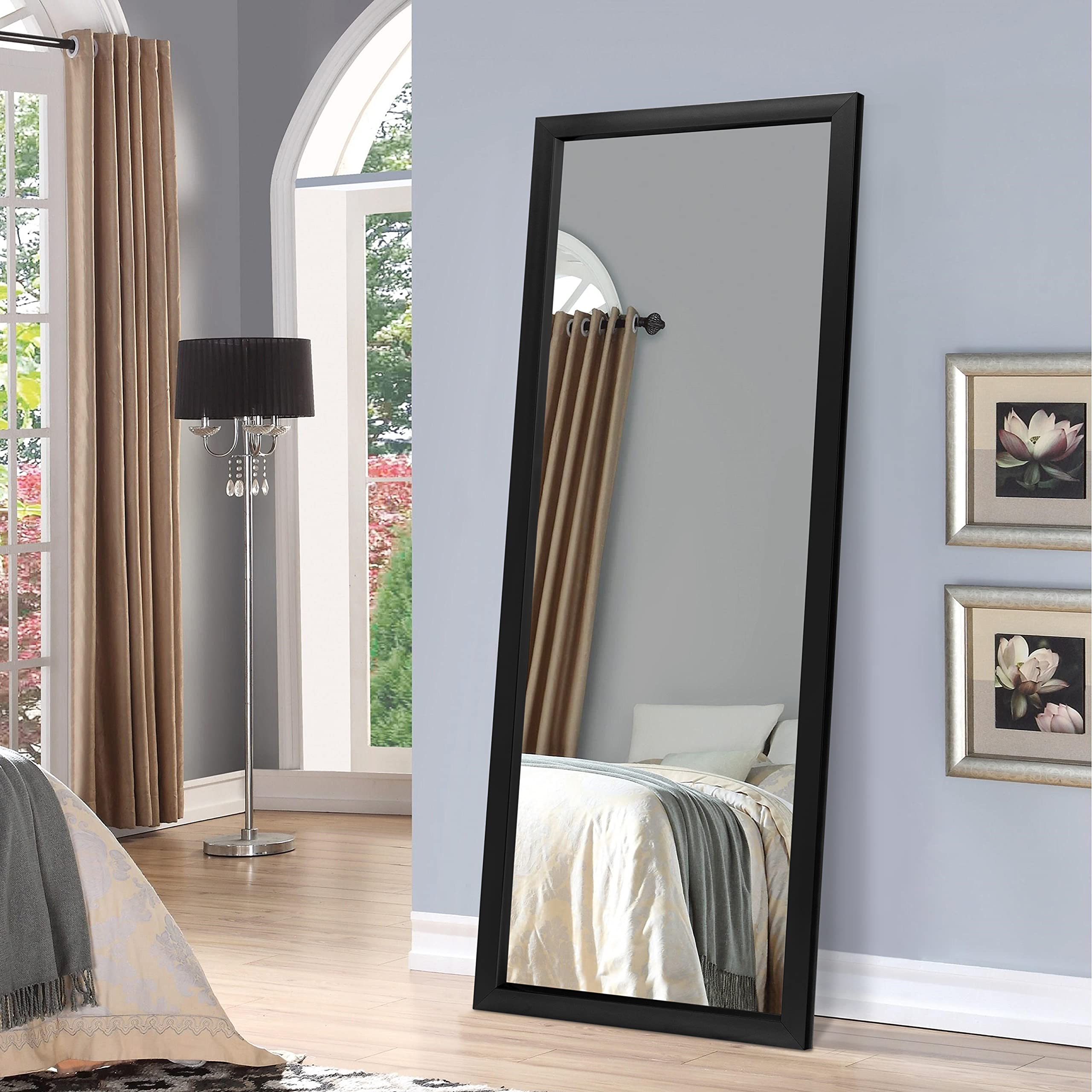 NeuType Full Length Mirror 47"x16" Large Mirror Bedroom Locker Room Standing Hanging Mirror Dressing Mirror, Black(No Stand)