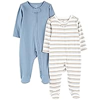 Simple Joys by Carter's Unisex Baby 2-Pack 2-Way Zip Textured Sleep and Play