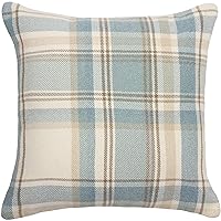 McAlister Textiles Duck Egg Blue Heritage Tartan Throw Cushion Covers 17 x 17 Inches. Highlands Scatter Pillows for Sofas & Bedroom