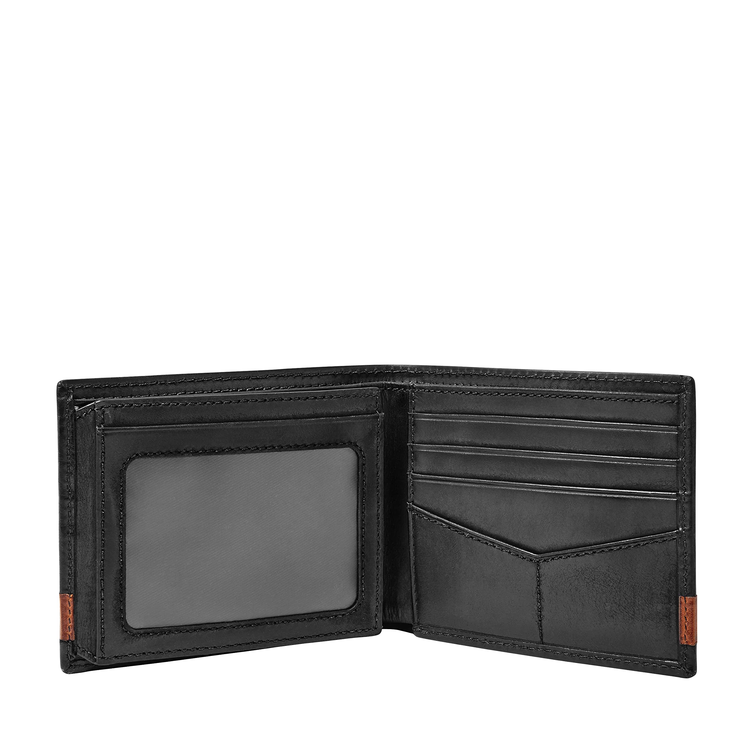 Fossil Men's Leather Bifold Wallet with Flip ID Window for Men