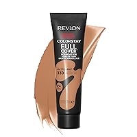 Revlon ColorStay Full Cover Longwear Matte Foundation, Heat & Sweat Resistant Lightweight Face Makeup, Natural Tan (330), 1.0 oz