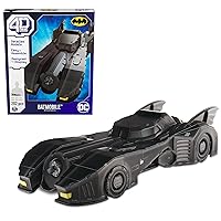 DC Batman Retro Batmobile 3D Puzzle Model Kit with Stand 202 Pcs | Batman Toys Desk Decor | Building Toys | 3D Puzzles for Adults & Teens 12+