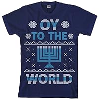 Threadrock Men's Oy to The World Hanukkah T-Shirt