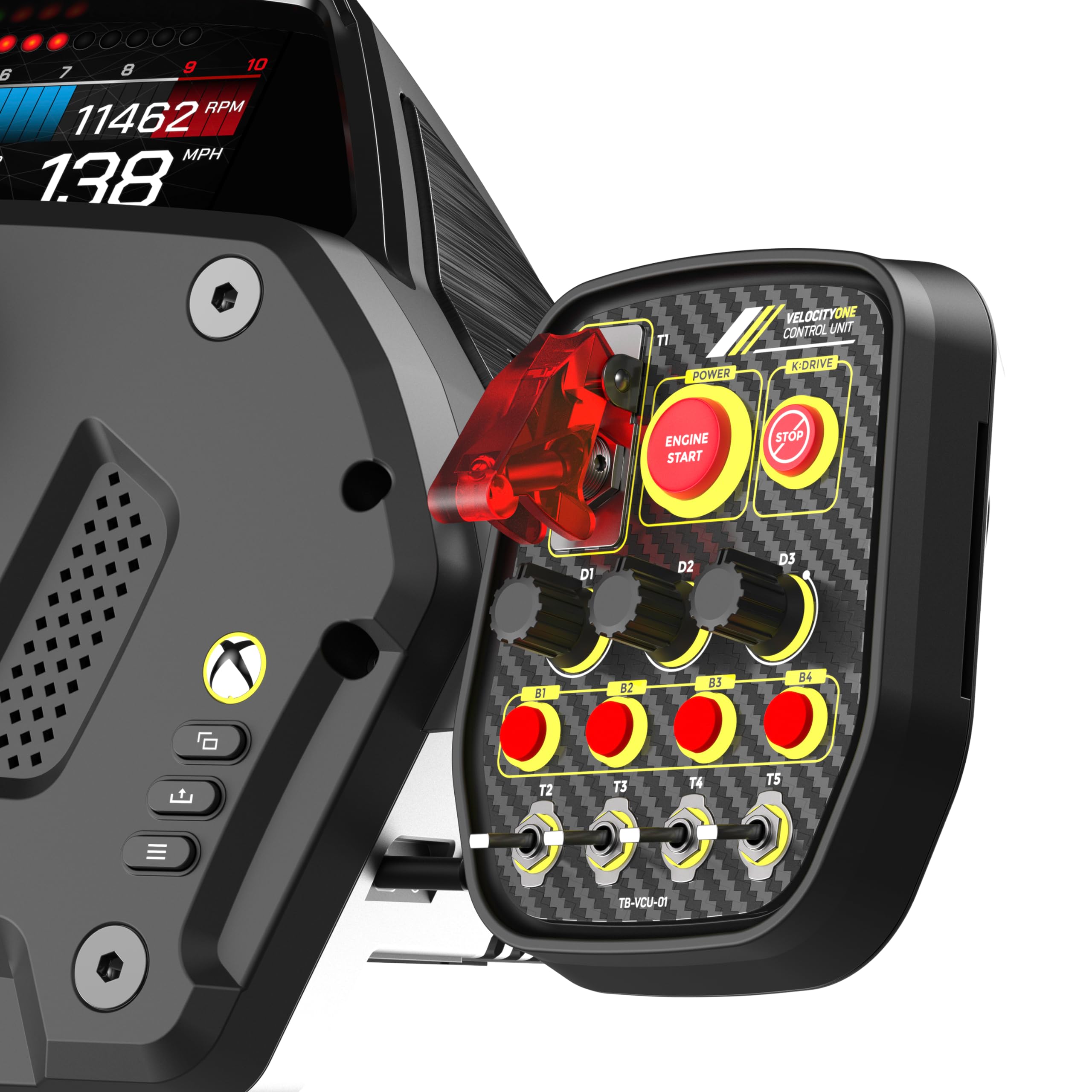Turtle Beach VelocityOne Race Wheel & Pedal System Licensed for Xbox Series X|S, Xbox One, Windows 10 & 11 PCs – Force Feedback, Three Pedals & Magnetic Paddle Shifters, Hall Effect Sensors