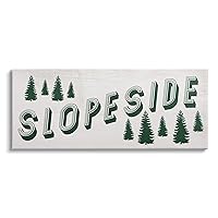 Stupell Industries Slope Side Phrase Vintage Typography Ski Winter Sport, Design by Daphne Polselli Canvas Wall Art, 30 x 13, Off- White