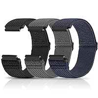 Compatible with 16mm 18mm 19mm 20mm 22mm Watch Bands Quick Release Replacement Wristband,Adjustable Stretchy Nylon Solo Loop Straps Fabric Braided Sport Elastic Bands for Men Women