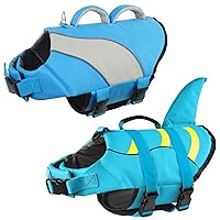 Fragralley Dog Life Jacket Shark with Dog Life Jacket, Easy to Put on & Security Dog Life Vest for Swimming and Boating