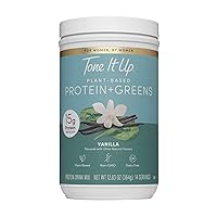 Plant Based Protein Powder + Greens I Dairy Free, Kosher, Non-GMO Pea & Pumpkin Seed Protein for Women I 14 Servings, 15g of Protein – Vanilla