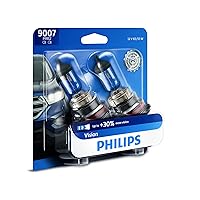 Philips 9007PRB2 Vision Upgrade Headlight Bulb with up to 30% More Vision, 2 Pack Clear