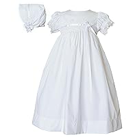 Eden White Christening or Baptism Gown for Girls, Made in USA