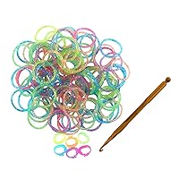 Colorful Silicone LOOM BANDS - 100 GLITTER Bands - 6 