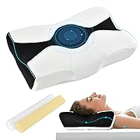 Neck Cervical Pillow, Ergonomic Pillow for Neck and Shoulder Pain Relief, Adjustable Memory Foam Pillow with 2 Replacement Pads, Queen Size
