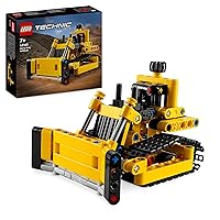 LEGO Technic Heavy Duty Bulldozer, Toy Bulldozer for Building, Complement Your Construction Site, Construction Toy for Children, Technology Gift for Boys and Girls from 7 Years, 42163