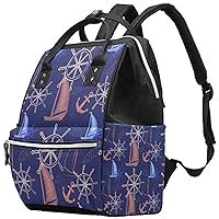 Sail Boat Compass Ship Anchor Navy Diaper Bag Travel Mom Bags Nappy Backpack Large Capacity for Baby Care