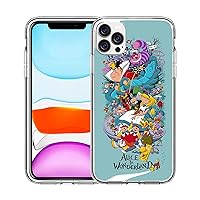 Compatible with iPhone 13 Pro Max Case, Clear Case Shockproof Slim Fit TPU Cover Protective Phone Case(Cute-Alice-Wonderland)